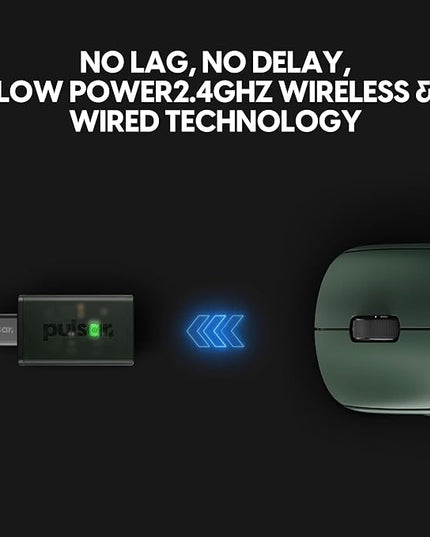 Pulsar Gaming Gears X2 v2 mini Wireless Gaming Mouse, Founder's Edition, Ultra Lightweight 1.80 oz (51 g), Symmetrical, Optical Switch, 2.4 Ghz 1 ms, 26000 DPI, PAW3395 Sensor (Mini, Wireless, Green)