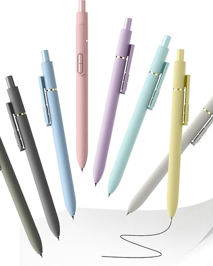 Hiacry 16 Pcs Gel Ink Pens, 0.7mm Fine Point for Smooth Writing Journaling Aesthetic Pens, Black Quick-Dry Long Lasting Fidge Pens, Cute School Office Supplies Gifts for Women （Morandi-Black Ink）