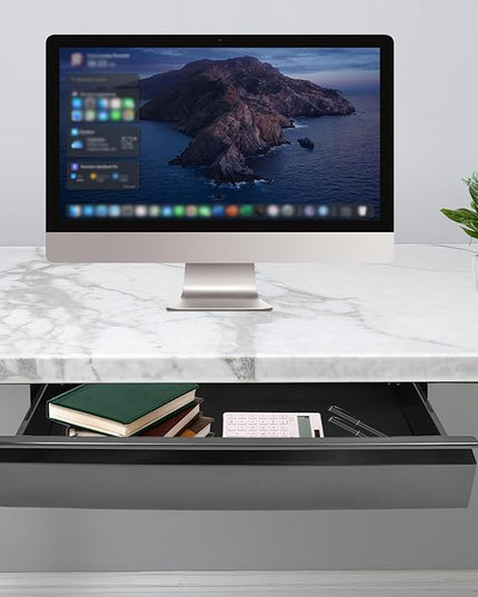 22" Under Desk Drawer Slide Out For Office Desk, Storage Organizer For Sit Stand Workstation, Black