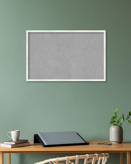 Amanti Art White Framed Magnetic Board 21x33 Large Vision Board for use with Magnets, 100% Metal Sheet to Display Items as Office Decor or for Home Organization in mudroom, Kitchen or Kids Room