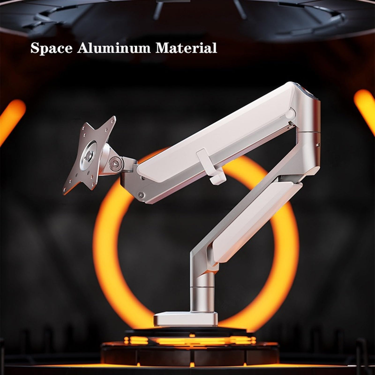 Monitor Arm Single Monitor Desk Mount for 17-32 Inch Screens, Ergonomic Adjustable Gas Spring Monitor Arm with USB, C-Clamp & Grommet Base, 75/100Mm Monitor Mo,
