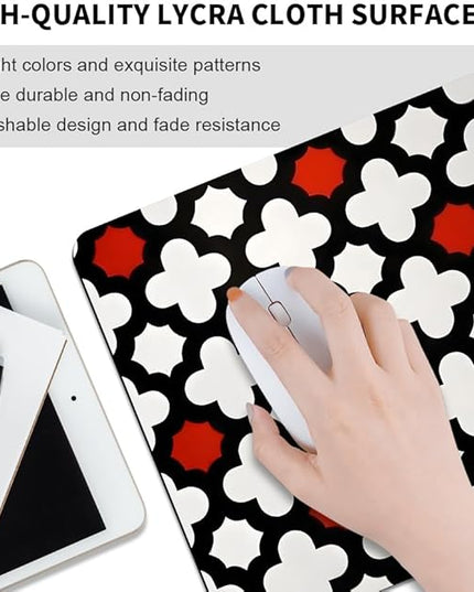 Red Lattice Tile High Contrast Square Mouse pad, Texture, Waterproof, Anti Slip Rubber Base, Computer Mouse pad, Laptop Mouse pad