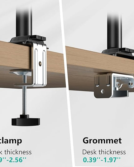 WALI Single Monitor Arm Desk Mount for 13-32 Inch Screens, Premium Gas Spring Monitor Stand with Full Motion Tilt, Swivel, Rotation, Holds up to 19.8 lbs, C-Clamp Mount for VESA 75/100mm (GSDM001S)
