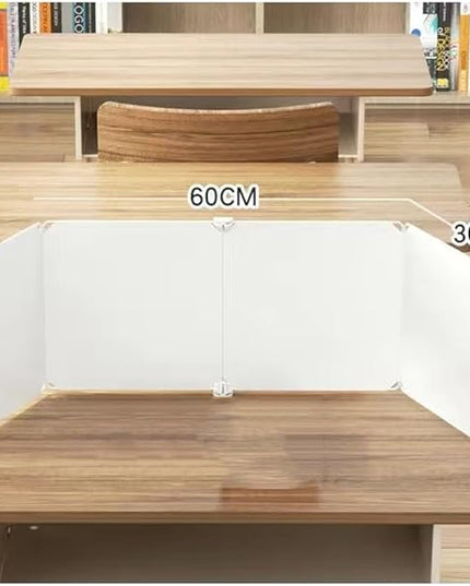 Desk Privacy Divider, Study Partition, Office Privacy Panel, Soundproof Protect Privacy, Foldable Easy to Store, Hard Material White(60CMx30CMx30CM)
