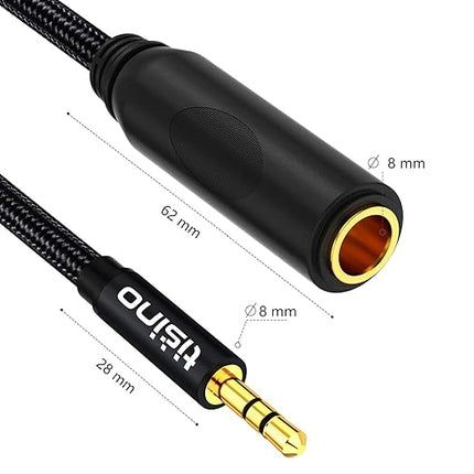 Tisino 1/4 to 3.5mm Adapter, 1/4" Female to 1/8" Male Stereo Audio Adapter for Headphone, Amplifiers, Guitar, Amp etc. - 1ft/30cm