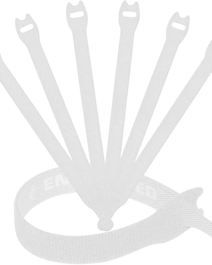 Reusable Cable Ties 1/2" x 8" for Cable Management and Organizing Cords - 30 Pack Bundled with 2 Bonus Cinch Straps (White)