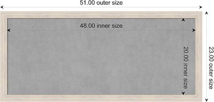 Amanti Art White Framed Magnetic Board 23x51 Oversize Vision Board for use with Magnets, 100% Metal Sheet to Display Items as Office Decor or for Home Organization in mudroom, Kitchen or Kids Room