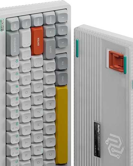 nuphy Halo65 V2 Wireless Mechanical Keyboard with PBT Keycaps, 65% Hot Swappable Custom Gaming Keyboard Compatible with QMK/VIA, RGB Backlit, Gasket Structure, BT5.0/USB-C/2.4GHz,White-Blush Switches