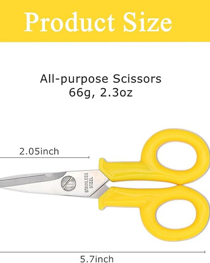 Electricians Scissors Fiber Optic, Electrical Scissor, Heavy-Duty Cable Cutters, 6 inch All Purpose Scissors for Crafting Office,Yellow (1)