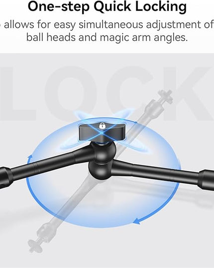 EMART 10inch Articulating Magic Arm Camera Mount with Super Clamp, Friction Power Adjustable Camera Mounts & Clamps with Magicarm and Cold Shoe for Photography/Videography/Webcam/Flash Light