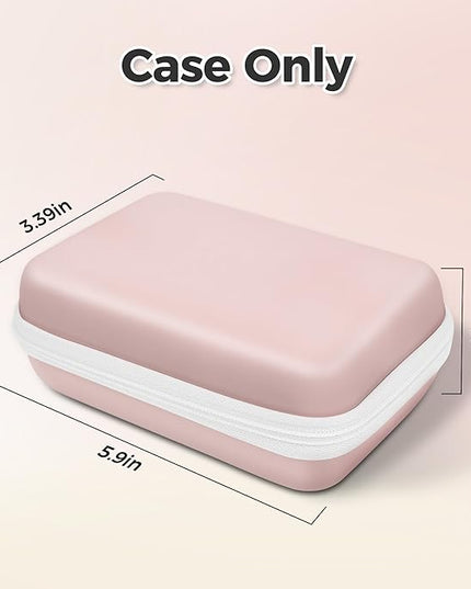 Nelko Genuine Case Compatible P21 Label Maker, Compatible with Most Mini Label Printers, for Labeler Makers & Labeling Tapes, Box with Mesh Pocket for Batteries Accessories (Case Only), Pink