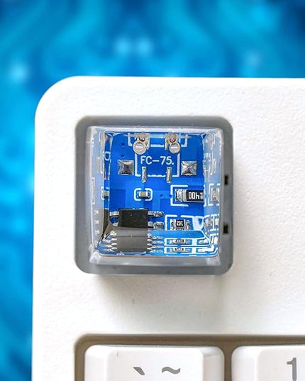 Blue Circuit Board Artisan Keycap R1 SA Profile Custom Keycaps 1U ESC Handmade Gaming Resin Key Cap Cherry MX Switch Compatible Mechanical Keyboard Tech Lover Gift