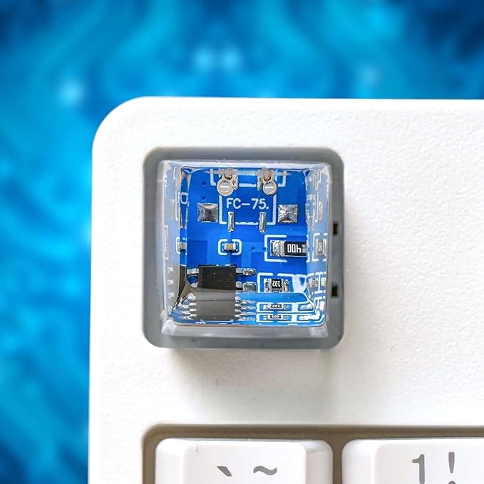 Blue Circuit Board Artisan Keycap R1 SA Profile Custom Keycaps 1U ESC Handmade Gaming Resin Key Cap Cherry MX Switch Compatible Mechanical Keyboard Tech Lover Gift