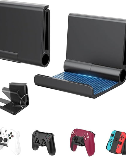 4 Pack Foldable Controller Wall Mount Holder, Xbox Controller Stand , Compatible with Xbox Switch, Adhesive/Screw,Remote Accessories, Keyboard Holder,Wall Mount Storage, Headphone & Headset Hanger