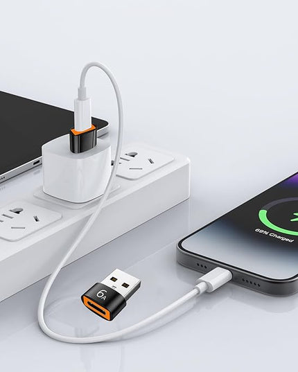 10-Pack 10Gbps/120W USB C to USB Adapter & C Male to 3.1 Female Charger,Compatible with MacBook Pro/Air, iPhone 16 15 Pro Max/15 Plus/14 13 12 Samsung Galaxy S24/S23/S22/S21