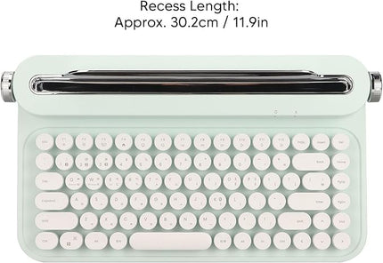 OPPWONG Vintage Bluetooth Keyboard 86 Keys Portable Wireless Keyboard with Red Esc Replacement Keycap Integrated Stand Recess Design for Smartphones, Tablets, Laptops (Green)