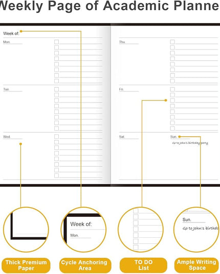 Academic Planner for 2026 or Anytime – A5 Undated Weekly Student Planner For Homeschool, High School, College & Nursing Students, 200 Pages, 5.8" x 8.5", Black