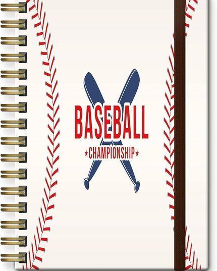 Spiral Journal Notebook, A5 Cute Notebooks for Women Men, College Ruled Hardcover Notebook for Work & Note Taking, 60 Pages Double-Wire Journals for Writing (Baseball)