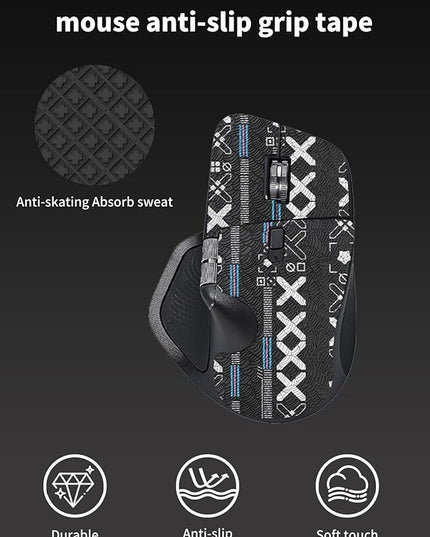 Mouse Grip Tape Full Coverage for Logitech MX Master 4 Wireless Gaming Mouse,Self-Adhesive PreCut Sweat-Resistant Professional Mice Upgrade Kit - 2 Color