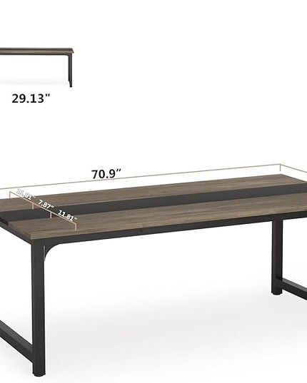 Tribesigns Modern Computer Desk, 70.8 x 31.5 inch Large Office Desk Computer Table Study Writing Desk Workstation for Home Office, Grey/Black