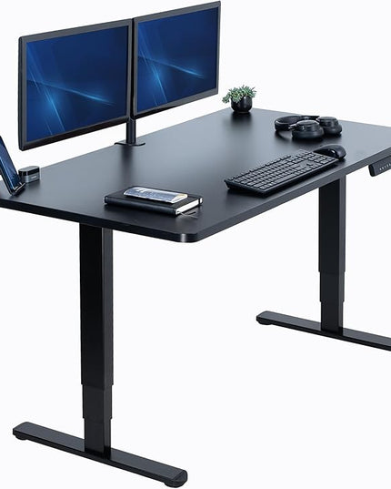 VIVO Electric 55 x 28 in Dual Motor Sit Stand Desk, Memory Height Adjustment, 2B Series, Black Top Black Frame, DESK-KIT-2B55B