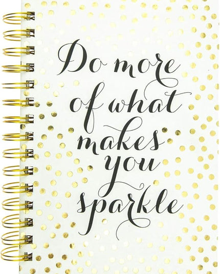 Graphique Designer Notebooks - "Do More of What Makes You Sparkle" - Spiral Bound Writing Journals for Offices, Schools, Classrooms, and More - Hard Cover with 160 Ruled Pages (6.25" x 8.25")