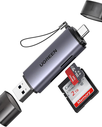 UGREEN SD Card Reader USB C, USB 3.0 Micro SD Card Reader 2 in 1 Memory Card Reader for MicroSD SDHC SDXC Compatible with PC Computer MacBook Laptop iPad iPhone 17 16 15 Pro/Pro Max