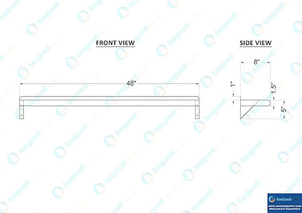 AmGood 48" Long X 8" Deep Stainless Steel Wall Shelf | NSF Certified | Appliance & Equipment Metal Shelving | Kitchen, Restaurant, Garage, Laundry, Utility Room