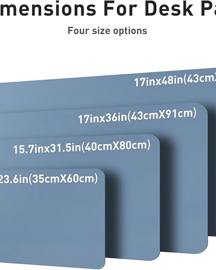 Aothia Leather Desk Pad Protector, Office Mat, Large Mouse Pad, Non-Slip PU Leather Blotter, Laptop Desk Pad, Waterproof Writing Pad for Office and Home (Denim Blue, 31.5" x 15.7")
