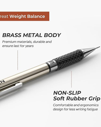Nicpro 0.5 mm Art Mechanical Pencils Set in Case, 6 PCS Metal Drafting Pencil Lead Pencil 0.5mm with 6 Tube HB Lead Refills, 3 Erasers, 18 PCS Eraser Refills for Artist Writing, Drawing, Sketching
