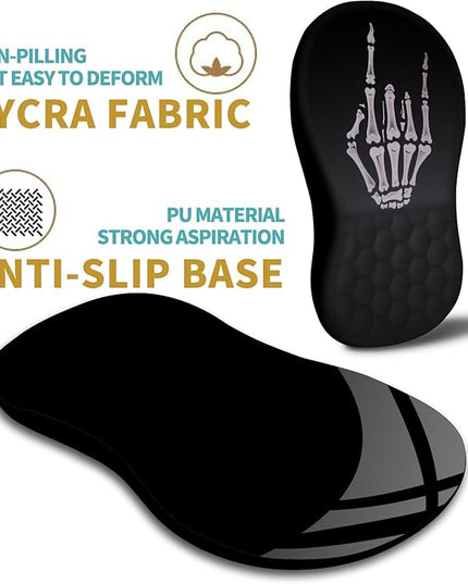 Hokafenle Ergonomic Mouse Pad Wrist Support with Massage Design, Wrist Rest Pain Relief Mousepad with Memory Foam&Non-Slip PU Base, Mouse Pads for Wireless Mouse & Desk (12x8 inch,Devil's Horn)