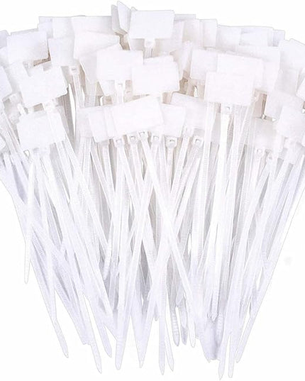 200 Pieces Nylon Cable Marker Ties,Self-locking Cord Tags Write on Ethernet Wire Zip Mark Tags Nylon Power Marking Label
