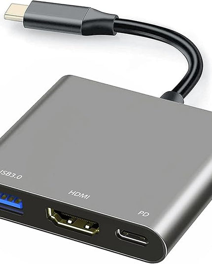 USB C to HDMI Multiport Adapter with Charging Port, HDMI to USB C Hub Adapter for Monitor to Laptop, USB-C to USB 3.0 Adapter 10Gbps, USBC HDMI Adapter 4K Converter for Mac iPad pro MacBook Chromebook