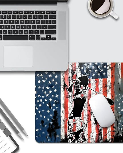 Golf Flag Square Mouse pad, Texture, Waterproof, Anti Slip Rubber Base, Computer Mouse pad, Laptop Mouse pad