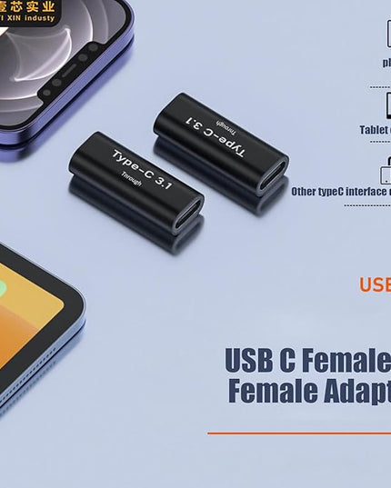 10 Pack USB C Female to Female Adapter.Usbc Extender.USBC Coupler Supports Up to 10Gbps Data Transfer and 100W Fast Charging.Compatible with Thunderbolt 4/3 Supports 8K@60Hz Video.