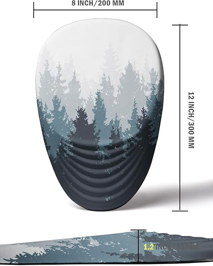 Ergonomic Mouse Pad Wrist Support, Mouse Pad with Wrist Rest, Memory Foam Massage Design & Non-Slip PU Base MousePads for Pain Relief, Desk, Office, Home, Forest Tree