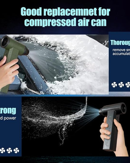 Compressed Air Duster 480000RPM Electric Air Duster Variable Speed 580G 4 Gear Adjustable Rechargeable Cordless Jet Dry Blower Turbo Fan Dryer Cleaning Air Blower Mini Car Vacuum Cleaner Black Knight