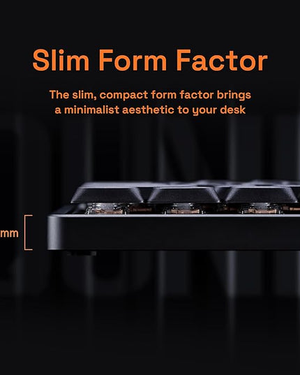 IQUNIX Magi65 Low Profile Mechanical Keyboard Wireless 65% Keyboard Ultra Slim for Creamy Typing, Hot Swappable, RGB Backlit, PBT Keycaps, Aluminum Case, BT/2.4G/USB-C, for Mac/Windows (Shadow Black)