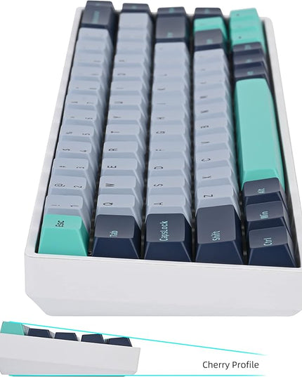 Cherry Profile PBT Keycaps, 171 Key Double Shot Custom Key caps Set for Cherry MX Switches Mechanical Keyboard (Shark)