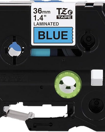 Brother P-Touch TZe-561 Black Print on Blue Label Tape 1.4” (36mm) Wide x 26.2’ (8m) Long, TZE561