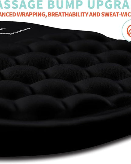 Ergonomic Mouse Pad Wrist Support with Memory Foam Massage Bulge, Carpal Tunnel Pain Relief Mousepad Wrist Rest for Mouse(12x8 inch, I Am Fine)