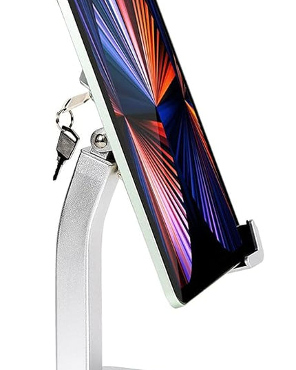 woleyi Anti-Theft Desktop Tablet Kiosk Stand Holder, Heavy Duty Countertop Tablet POS Display Mount with Security Lock and Key, Compatible with iPad Pro/Air/Mini, Galaxy Tabs, More 7-11" Tablets