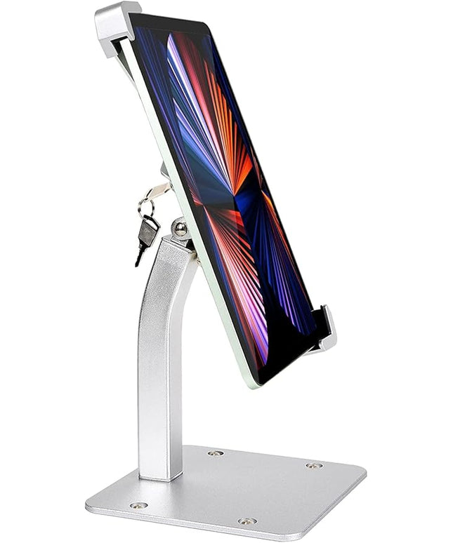 woleyi Anti-Theft Desktop Tablet Kiosk Stand Holder, Heavy Duty Countertop Tablet POS Display Mount with Security Lock and Key, Compatible with iPad Pro/Air/Mini, Galaxy Tabs, More 7-11" Tablets