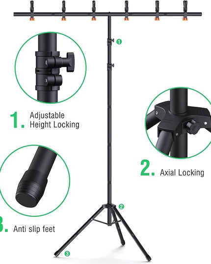 Green Screen Backdrop Kit with Stand, 8x5.3ft Portable GreenScreen Background Stand for Streaming Video and Photography Shoots