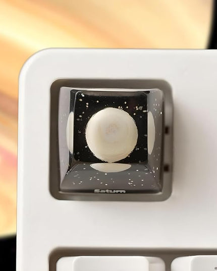Saturn Planet Artisan Keycap R1 SA Profile Custom Solar System Planets Keycaps 1U ESC Handmade Resin Gaming Galaxy Key Cap Cherry MX Switch Compatible Mechanical Keyboard Space Lover Gift