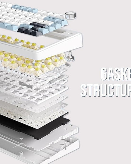 EPOMAKER x Aula F75 Gasket Mechanical Keyboard, 75% Wireless Hot Swappable Gaming Keyboard with Five-Layer Padding&Knob, BT/2.4GHz/USB-C, RGB (Blue Gradient, LEOBOG Reaper Switch)
