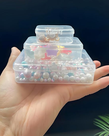 Bead Organizers and Storage-28 Pcs Small Plastic Boxes,Mini Clear Plastic Storage Boxes with Lids,for Jewelry Making Organizer,Containers Hair Accessories, Earrings,Crafts,Sewing Supplies Bead Storage