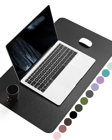 YSAGi Non-Slip Leather Desk Pad, Waterproof Laptop Computer Desk Keyboard Mat, Table Protector Blotter Mat, Large Mouse Pad for Office/Work/Home/Decor(Black, 23.6" x 13.7")
