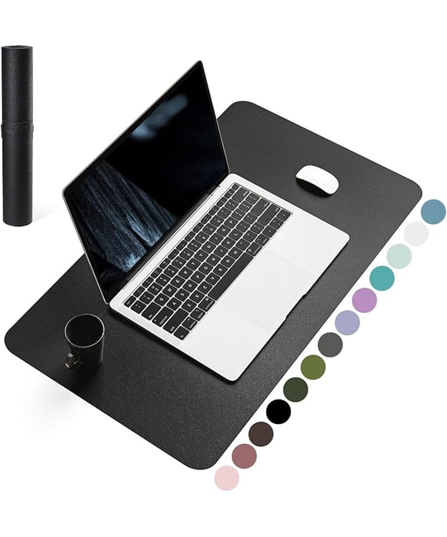 YSAGi Non-Slip Leather Desk Pad, Waterproof Laptop Computer Desk Keyboard Mat, Table Protector Blotter Mat, Large Mouse Pad for Office/Work/Home/Decor(Black, 23.6" x 13.7")