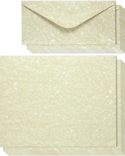 Best Paper Greetings Stationery Paper & Envelopes Set - 96-Pack, 8.5 x 11 Inch, Cream Textured - Letter Writing Paper for Love Letters & Invitations